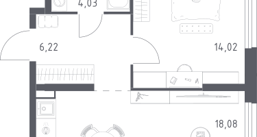 Студия, 42&nbsp;м²