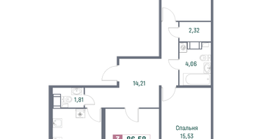 Студия, 86&nbsp;м²