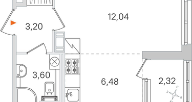 Студия, 26&nbsp;м²