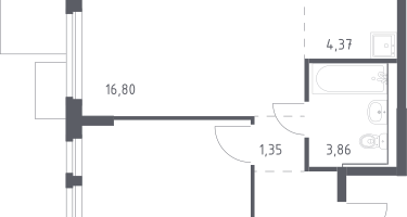Студия, 41&nbsp;м²