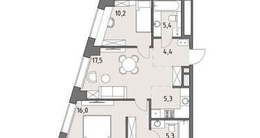 3-к. квартира, 64&nbsp;м²