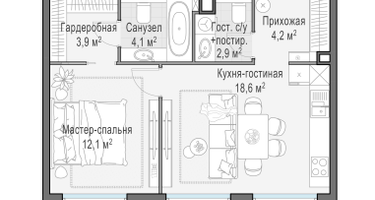 2-к. квартира, 45&nbsp;м²