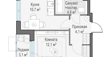 1-к. квартира, 32&nbsp;м²