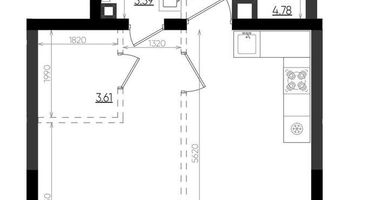 1-к. квартира, 50 м²