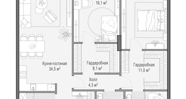 2-к. квартира, 118&nbsp;м²
