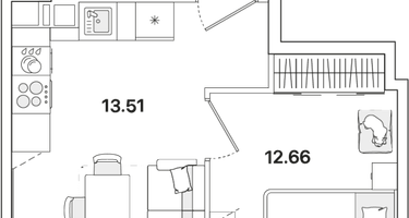Студия, 33&nbsp;м²