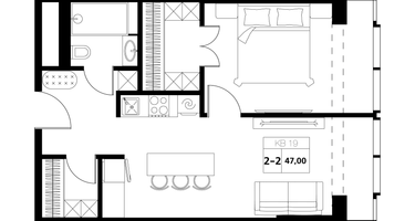 2-к. квартира, 47&nbsp;м²
