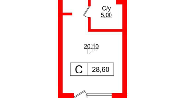 Студия, 29&nbsp;м²
