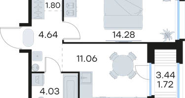 1-к. квартира, 37&nbsp;м²
