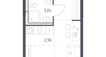 Студия, 22&nbsp;м²