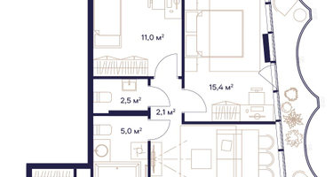 2-к. квартира, 67 м²