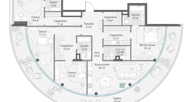 3-к. квартира, 172&nbsp;м²