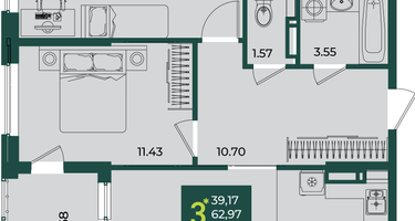3-к. квартира, 66&nbsp;м²