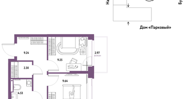 3-к. квартира, 57&nbsp;м²