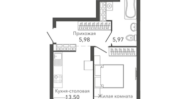 1-к. квартира, 39&nbsp;м²