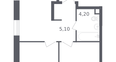 2-комнатная квартира, 42&nbsp;м²