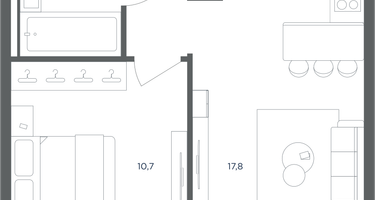 1-к. квартира, 36 м²