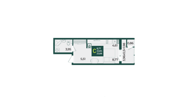 Студия, 25&nbsp;м²
