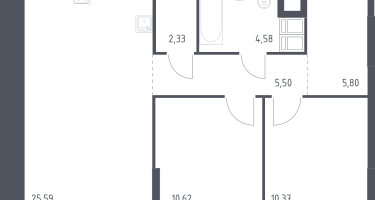 2-к. квартира, 64&nbsp;м²