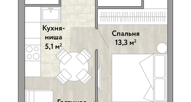 Студия, 37&nbsp;м²