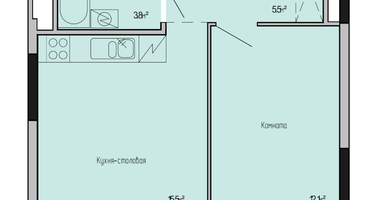 1-к. квартира, 37 м²