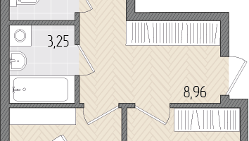 2-к. квартира, 58&nbsp;м²