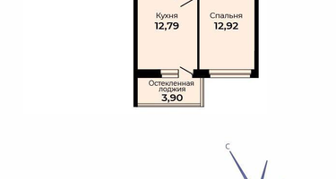 1-к. квартира, 37 м²