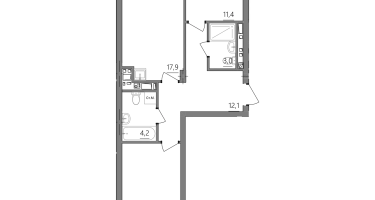 2-к. квартира, 66 м²