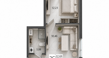 2-к. квартира, 38 м²
