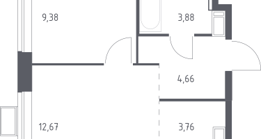 Студия, 34&nbsp;м²