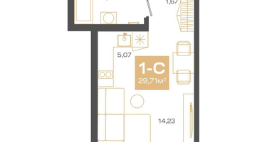 Студия, 29&nbsp;м²