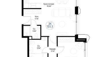 4-к. квартира, 101&nbsp;м²