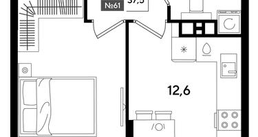 1-к. квартира, 37&nbsp;м²