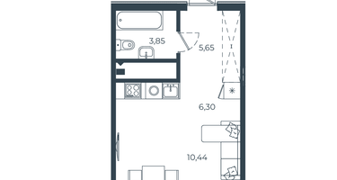 Студия, 26&nbsp;м²