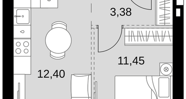 1-к. квартира, 33 м²