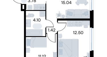 2-к. квартира, 50&nbsp;м²