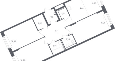 Студия, 76&nbsp;м²