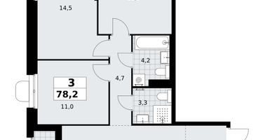 3-к. квартира, 78 м²
