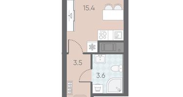 Студия, 22&nbsp;м²