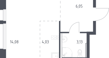 Студия, 26&nbsp;м²
