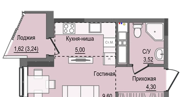 Студия, 24&nbsp;м²