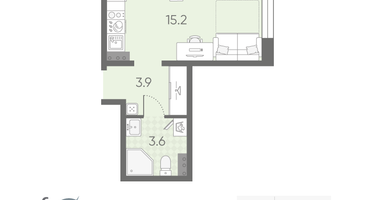 Студия, 22&nbsp;м²