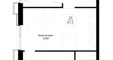 2-к. квартира, 60 м²