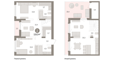 2-к. квартира, 119&nbsp;м²