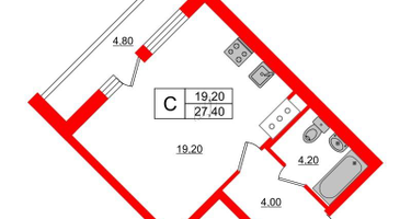 Студия, 27&nbsp;м²