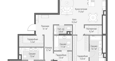 4-к. квартира, 249&nbsp;м²