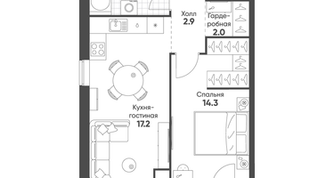 1-к. квартира, 42&nbsp;м²