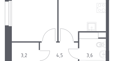 1-к. квартира, 33&nbsp;м²