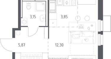 Студия, 25&nbsp;м²