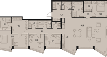 5-к. квартира, 201&nbsp;м²